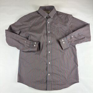 Duluth Trading‎ Wrinkle Fighter Relaxed Fit Shirt Mens S Blue Red Gingham Plaid